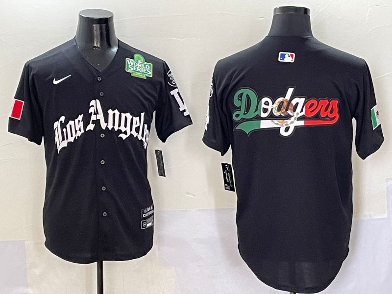 Men Los Angeles Dodgers Blank Black Five generations Joint Name 2025 Nike MLB Jersey style 11